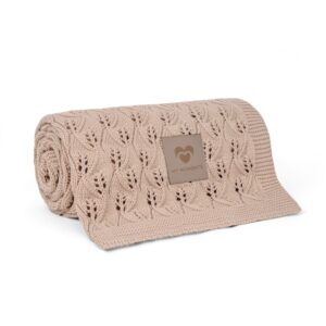 Bawełniany kocyk ażurowy Beige