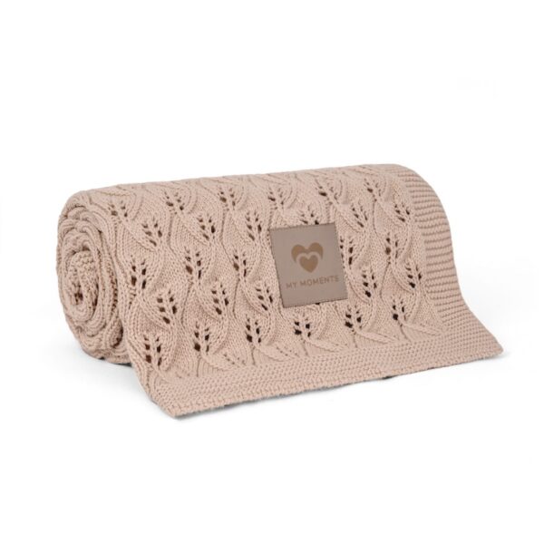 Bawełniany kocyk ażurowy Beige