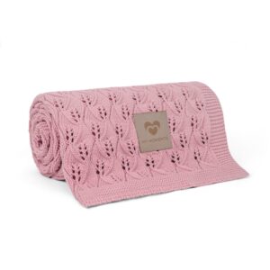 Bawełniany kocyk ażurowy Pink