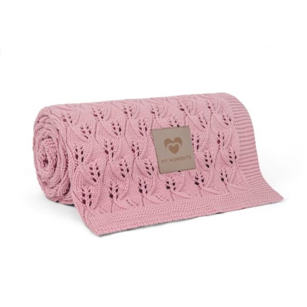 Bawełniany kocyk ażurowy Pink