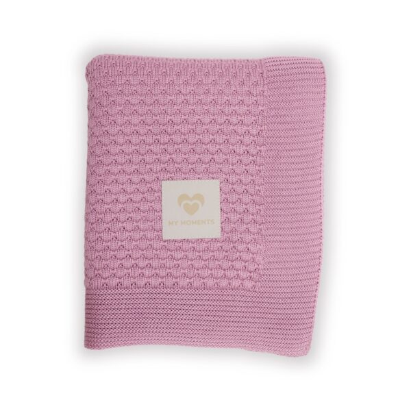 Bambusowy kocyk dzianinowy Dusty rose