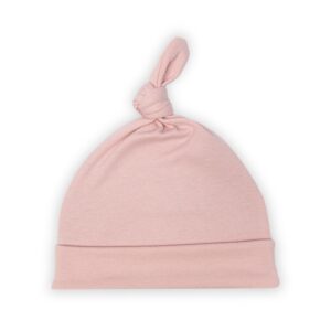 Czapeczka niemowlęca z supełkiem Dusty rose