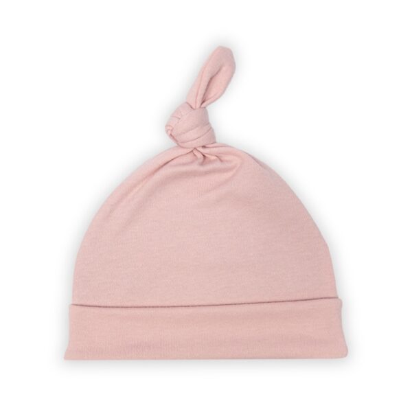 Czapeczka niemowlęca z supełkiem Dusty rose