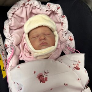 Czapeczka zimowa miś Ecru