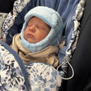 Czapeczka zimowa miś Angel blue