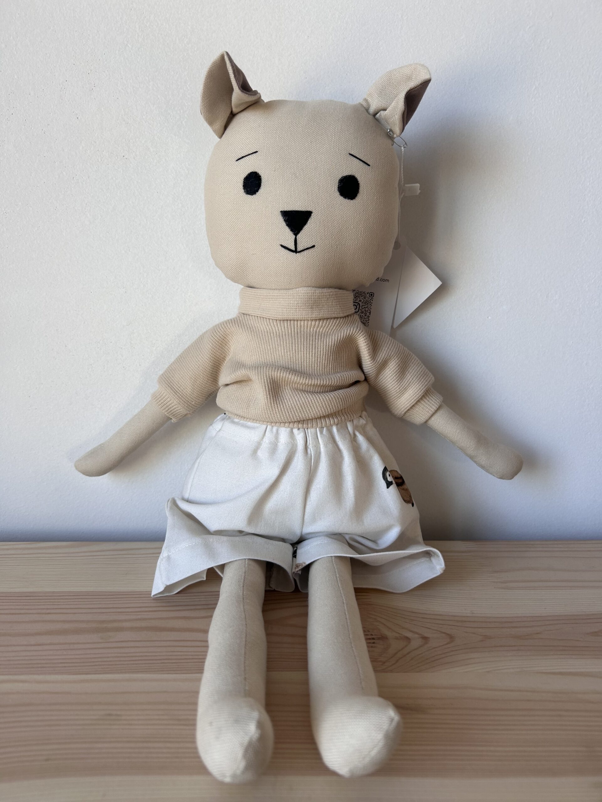 Ręcznie robiona lalka szmacianka miś Franek