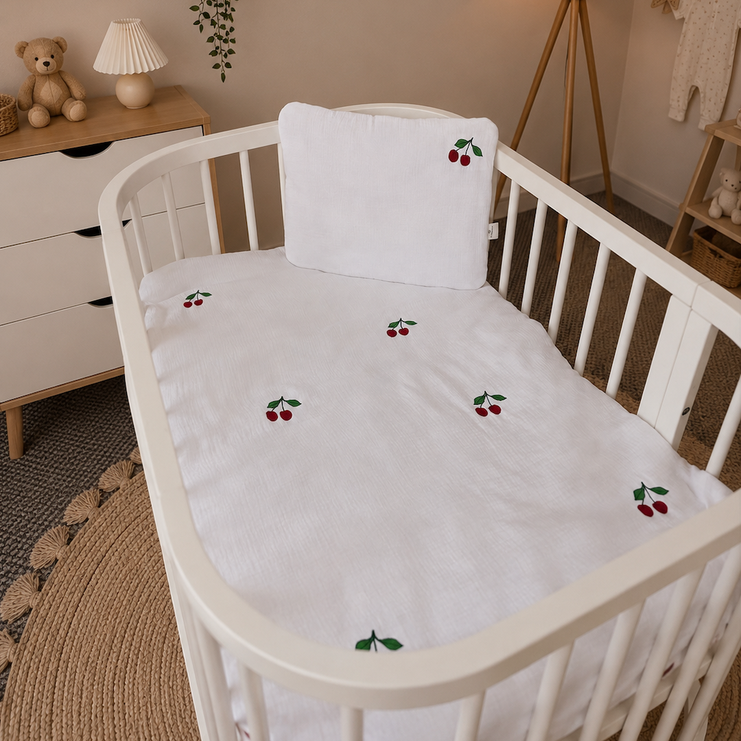 Muślinowa pościel z wypełnieniem baby Cherry z haftem - obrazek 3