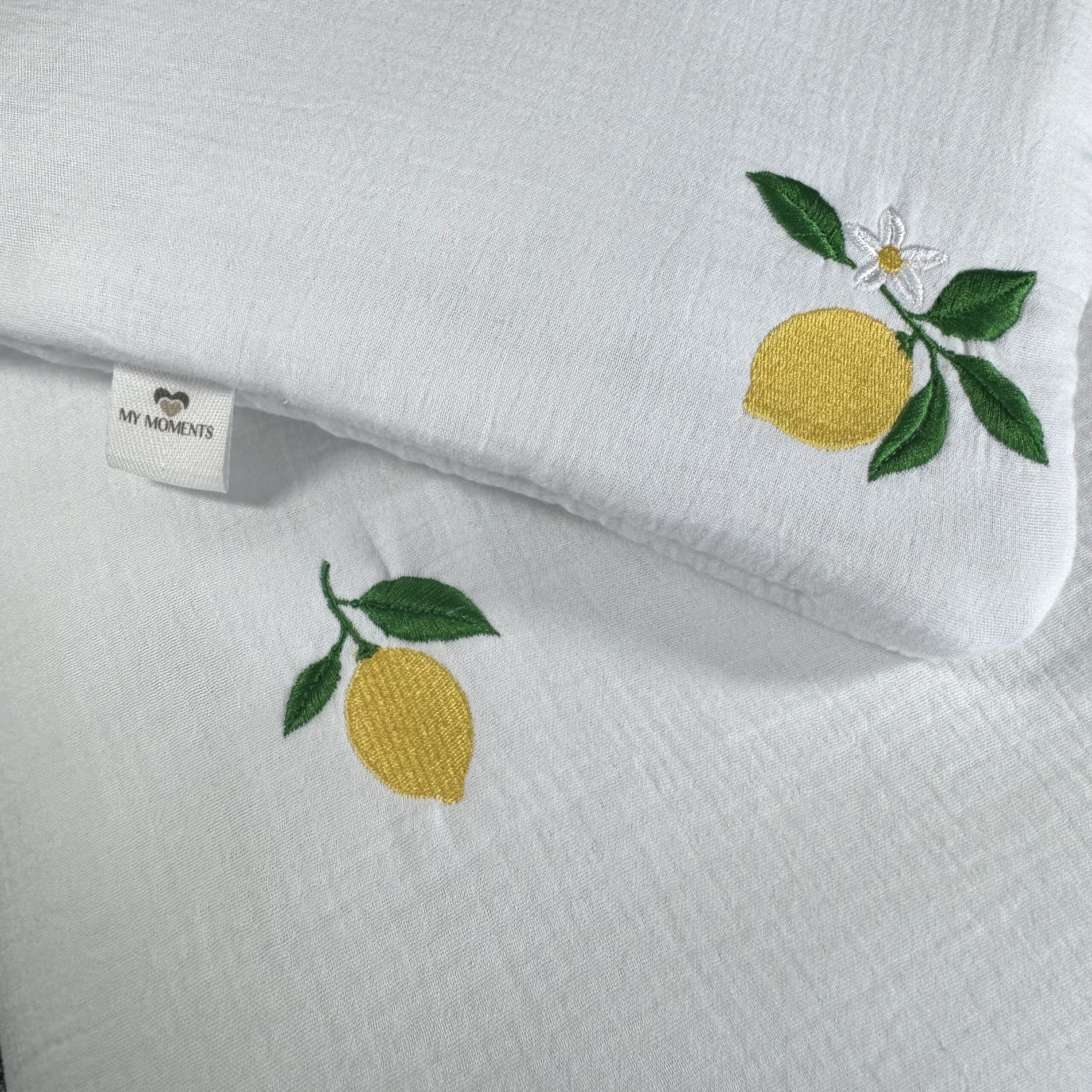 Muślinowa pościel z wypełnieniem baby Lemon z haftem - obrazek 3